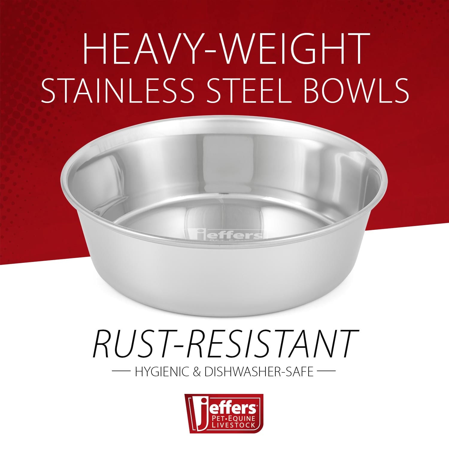 Jeffers Heavy Weight Stainless Steel Pet Bowl