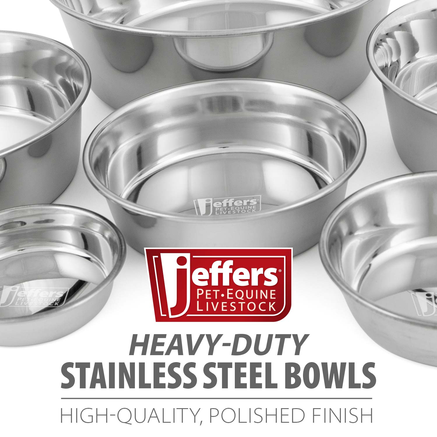 Jeffers Heavy Weight Stainless Steel Pet Bowl