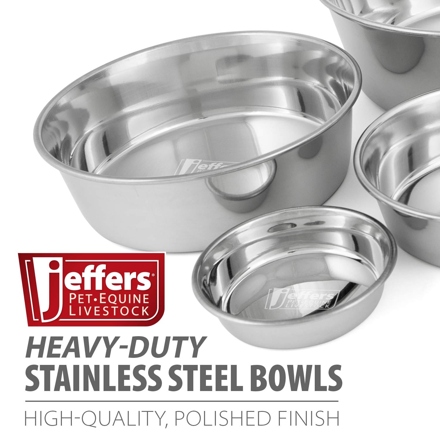 Jeffers Heavy Weight Stainless Steel Pet Bowl