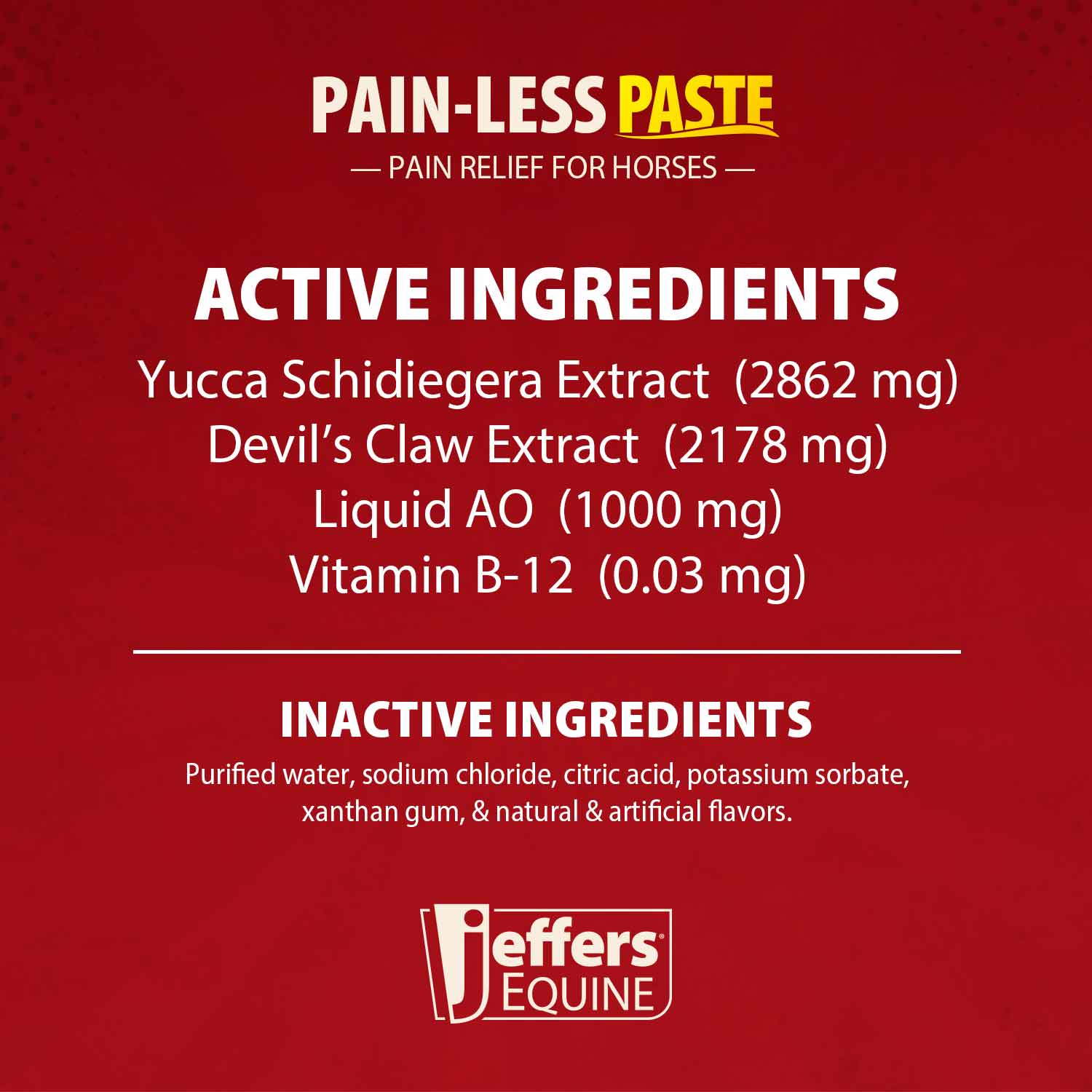 Jeffers Pain-Less Paste - Natural Horse Pain Relief & Joint Support (30cc)